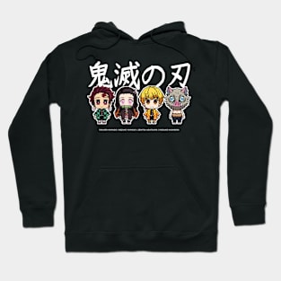 demon slayer pixel art 2 Hoodie